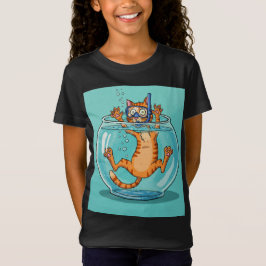 Ginger Cat in een aquarium van Natasha Us T-shirt