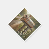 Ginger Cat in een brievenbus Servet (Hoek)