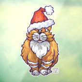 Ginger Cat in een kerstklare kerstklankkast voor k Raamsticker (Vel 3)