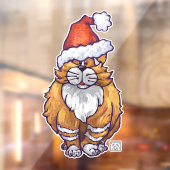 Ginger Cat in een kerstklare kerstklankkast voor k Raamsticker (Vel 2)