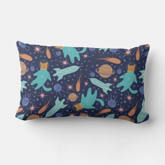 Ginger cat in het ruimtemelkwegavontuur kussen (Achterkant)