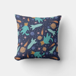 Ginger cat in het ruimtemelkwegavontuur kussen