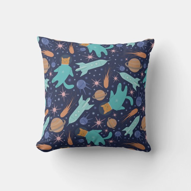 Ginger cat in het ruimtemelkwegavontuur kussen (Voorkant)