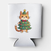 Ginger Cat Kerstboom Schattige Xmas 4 Blikjeskoeler (Voorkant)