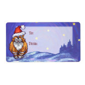 Ginger Cat Kerstmis Etiket (Voorkant)