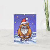 Ginger Cat Kerstmis Feestdagen Kaart (Voorkant)