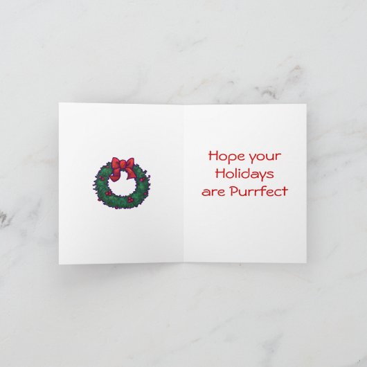 Ginger Cat Kerstmis Feestdagen Kaart (Binnen)