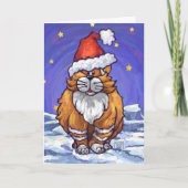 Ginger Cat Kerstmis Feestdagen Kaart (Voorkant)