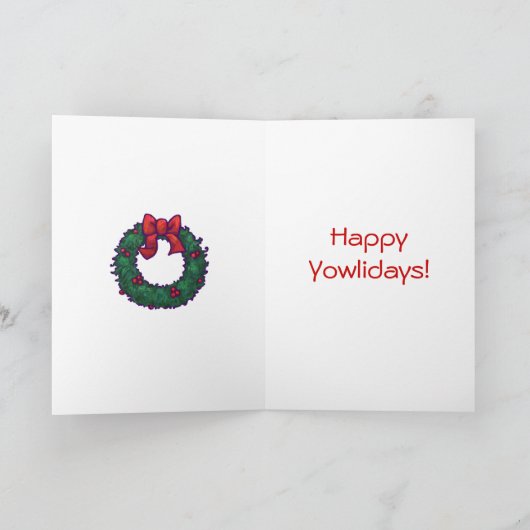 Ginger Cat Kerstmis Feestdagen Kaart (Binnen)