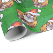Ginger Cat Kerstmis: groen Cadeaupapier (Rol Hoek)