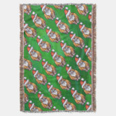 Ginger Cat Kerstmis: groen Deken (Voorkant Verticaal)