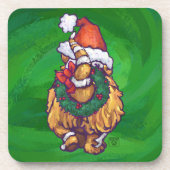 Ginger Cat Kerstmis: groen Drankjes Onderzetter (Voorkant)