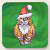Ginger Cat Kerstmis: groen Drankjes Onderzetter (Voorkant)