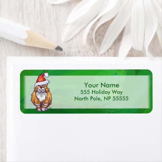 Ginger Cat Kerstmis: groen Etiket (Insitu)