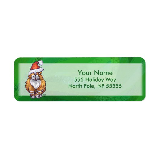 Ginger Cat Kerstmis: groen Etiket (Voorkant)