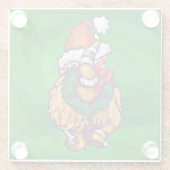 Ginger Cat Kerstmis: groen Glazen Onderzetter (Achterkant)