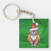 Ginger Cat Kerstmis: groen Sleutelhanger (Voorkant)