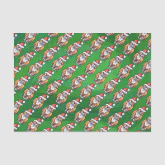 Ginger Cat Kerstmis: groen Tissuepapier (Voorkant)