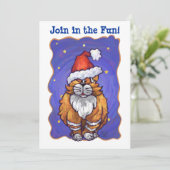 Ginger Cat Kerstmis Kaart (Staand voorkant)
