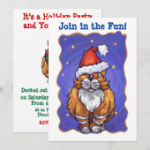 Ginger Cat Kerstmis Kaart (Voorkant / Achterkant)