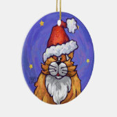 Ginger Cat Kerstmis Keramisch Ornament (Rechts)