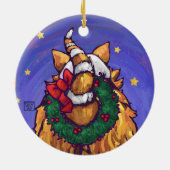 Ginger Cat Kerstmis Keramisch Ornament (Achterkant)