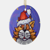 Ginger Cat Kerstmis Keramisch Ornament (Rechts)