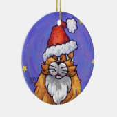 Ginger Cat Kerstmis Keramisch Ornament (Rechts)