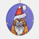 Ginger Cat Kerstmis Keramisch Ornament (Links)