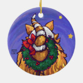 Ginger Cat Kerstmis Keramisch Ornament (Achterkant)