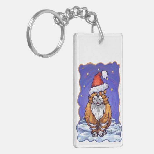 Ginger Cat Kerstmis Sleutelhanger (Voorkant Links)
