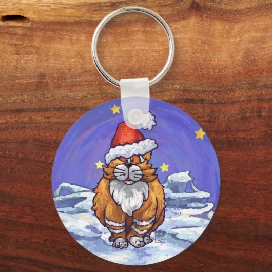 Ginger Cat Kerstmis Sleutelhanger (Voorkant)