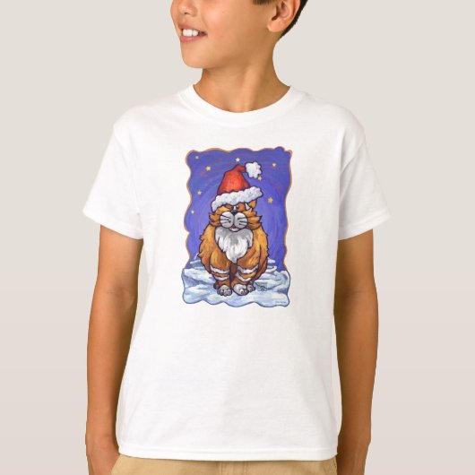 Ginger Cat Kerstmis T-shirt (Voorkant)