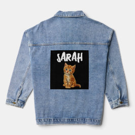 GINGER CAT KITTEN GEPERSONALISEERDE Denim Jean Jac Denim Jacket
