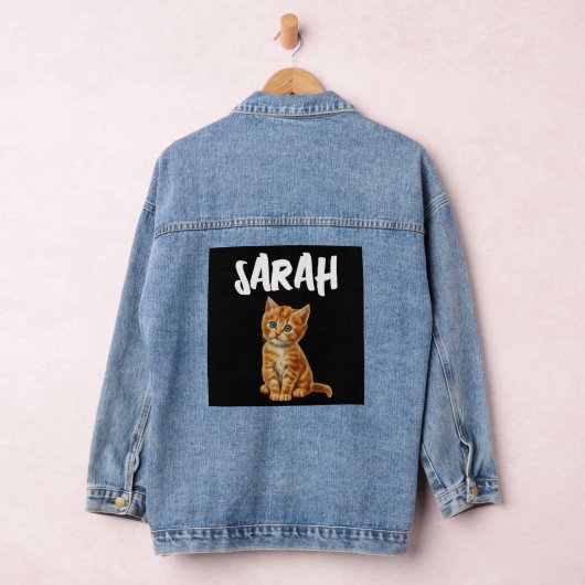 GINGER CAT KITTEN GEPERSONALISEERDE Denim Jean Jac Denim Jacket (Hangar)