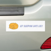 Ginger Cat Let Slapende Cats Le Bumpersticker (Op auto)
