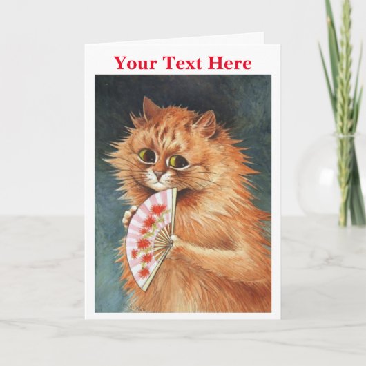 Ginger Cat - Louis Wain bedankje Bedankkaart (Voorkant)