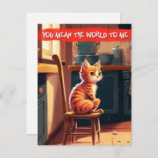 Ginger Cat Love Kaart (Voorkant / Achterkant)