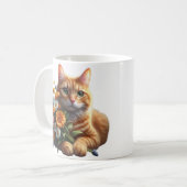Ginger Cat met Boeket van Bloemen Koffiemok (Voorkant links)