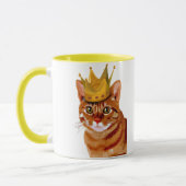 Ginger Cat met Crown Portrai Mok (Links)