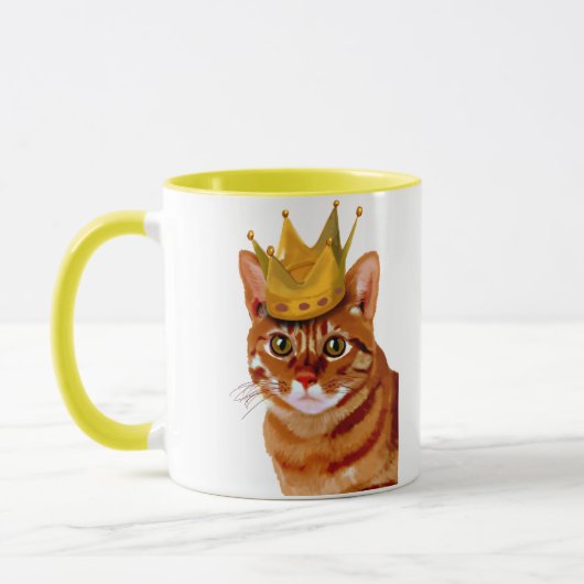 Ginger Cat met Crown Portrai Mok (Links)