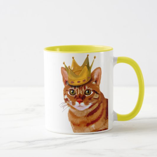 Ginger Cat met Crown Portrai Mok (Rechts)