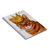 Ginger Cat met Crown Portrai Notitieboek (Rechterzijde)