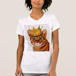 Ginger Cat met Crown Portrai T-shirt