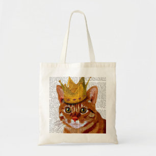 Ginger Cat met Crown Portrai Tote Bag