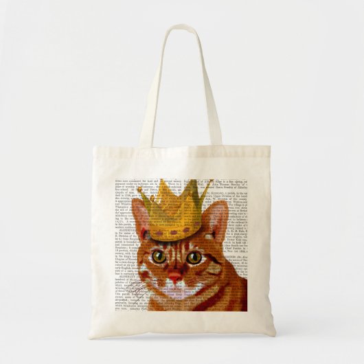 Ginger Cat met Crown Portrai Tote Bag (Voorkant)