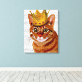 Ginger Cat met kroonportret Canvas Afdruk (Insitu (Houten vloer))