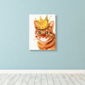 Ginger Cat met kroonportret Canvas Afdruk (Insitu (Houten vloer))