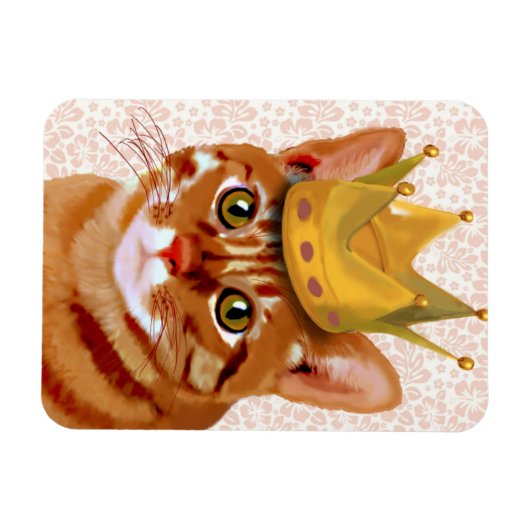 Ginger Cat met kroonportret Magneet (Horizontaal)