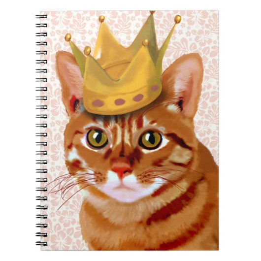 Ginger Cat met kroonportret Notitieboek (Voorkant)